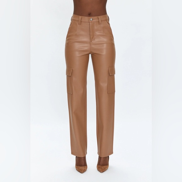 pistola Pants - PISTOLA Cassie Utility High Rise Leather Pant - 27